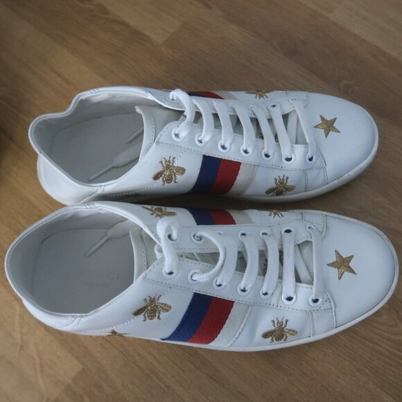 Gucci Ace Web Bees and Stars Sneakers Size 36.5 / US 6.5 - Picture 8 of 13